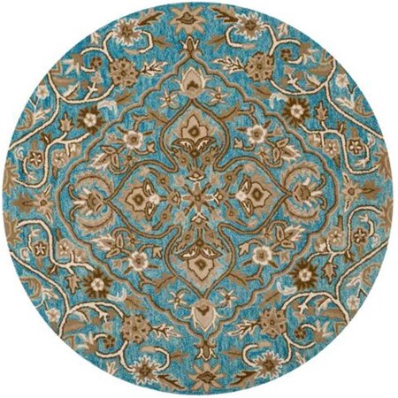 Safavieh 5 x 5 ft. Bella Hand Tufted Round Area Rug, Blue and Taupe BEL673C-5R